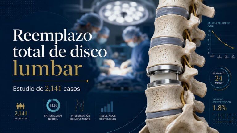 Reemplazo total de disco lumbar con prótesis y estudio de 2.141 casos